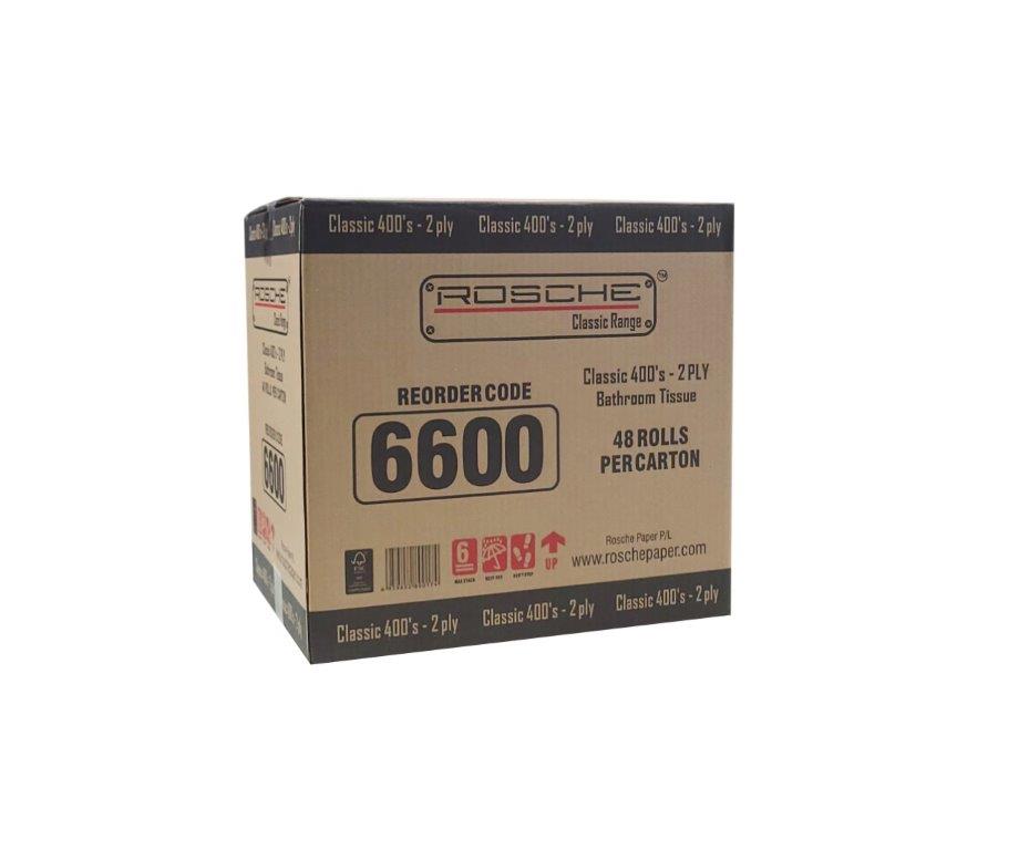 Rosche 'Classic' 2 ply 400 sheet Ctn/48 unit